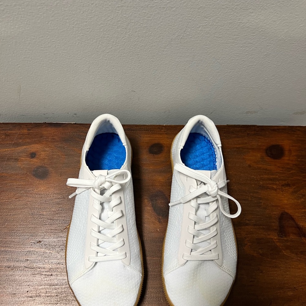 Lux Classic White Sneakers with Vibrant Blue Interior